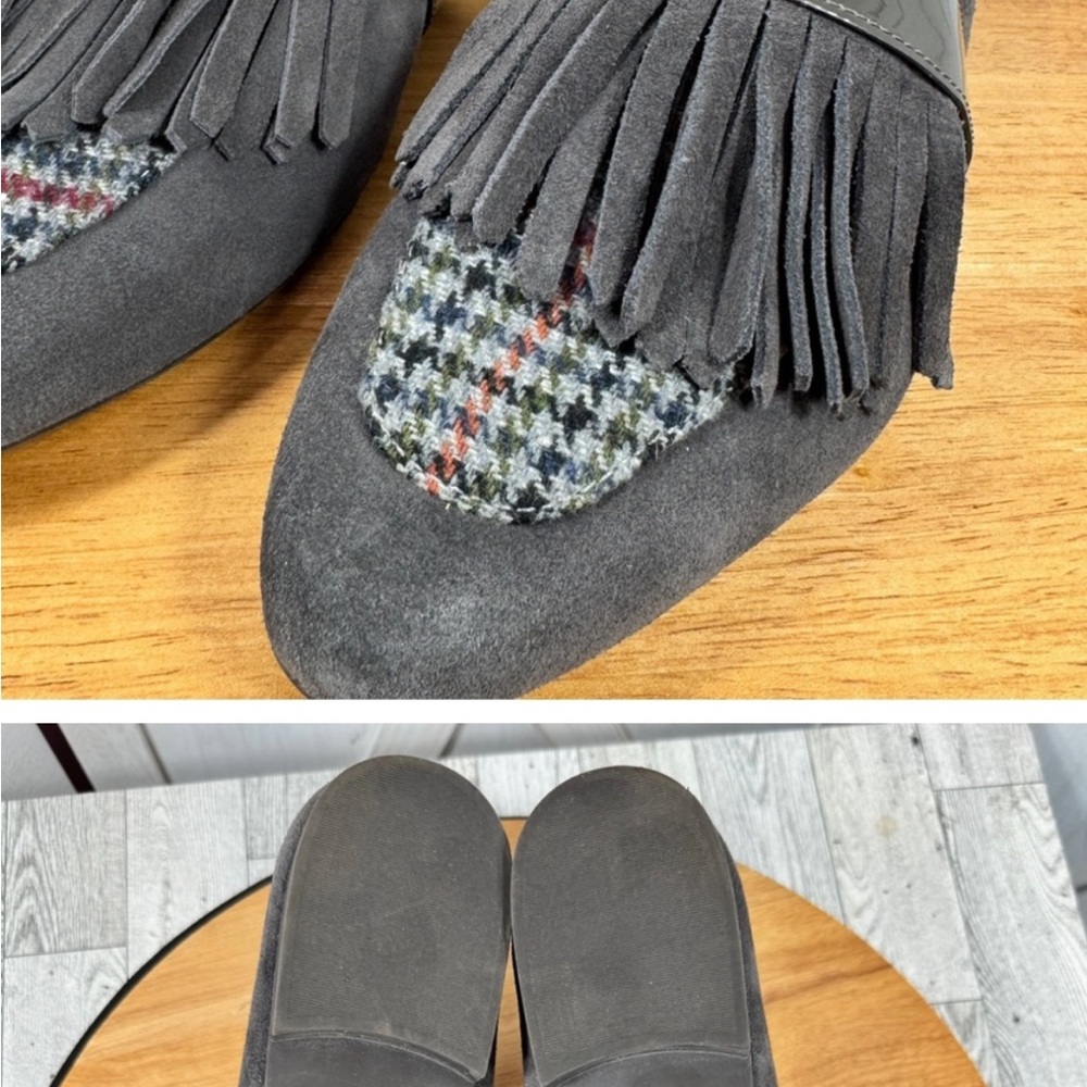 G.H. Bass & Co. Gray Suede Fringe Loafers